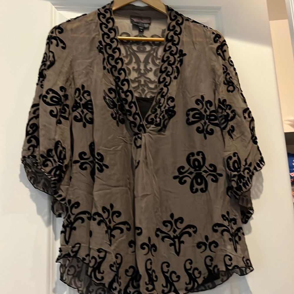 Hale Bob black and grey top with camisole. Excellent condition